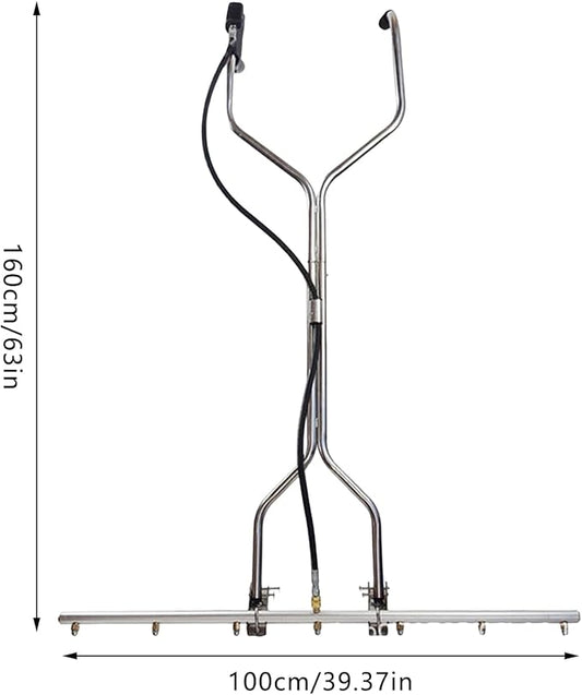 Washer Broom Attachment, 39in 7-Hole Pressure Washer Water Broom, Under Car Washer Cleaner for Hot and Cold Water, for Clean Concrete Driveway, Sidewalk, Patio,1500-5000PSI 3/8'' Interface