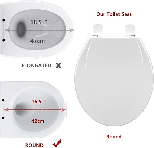 17” Round White Commercial Toilet Seat – Heavy Duty Plastic, Slow Close Lid, Quick-Release Hinges, Easy Clean & Install, Global Fit, 2 Pack – Color: F2040 Imitation American Standard Toilet