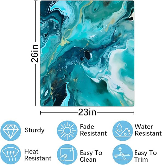 Dishwasher Magnet Cover Teal Green Marble Print Reusable Dishwasher Magnetic Cover Sticker Decorative Dish Washer Door Cover Panel for Home Kitcen Appliance