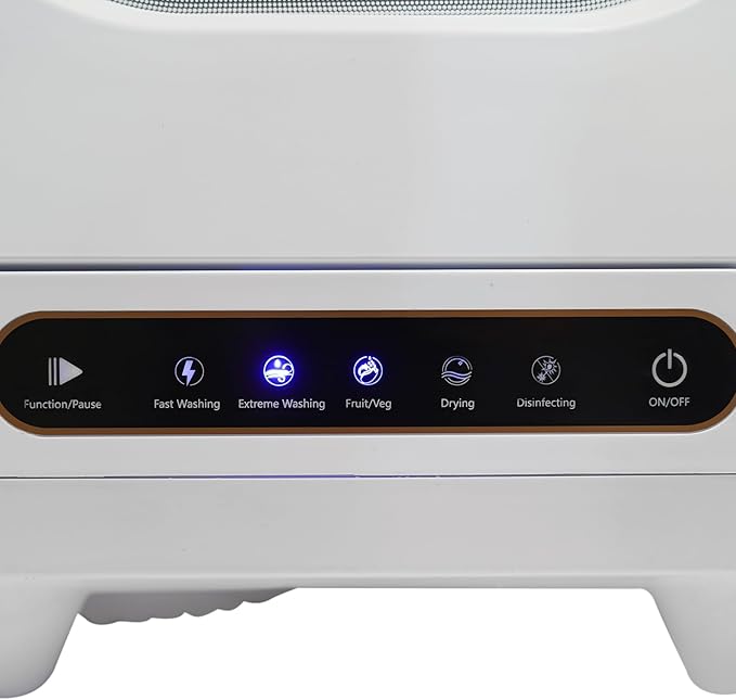 Portable Countertop Dishwasher, 1200W 110V Compact Dishes Cleaner with 360° Dual Spray& 5 Programs(Quick Wash/Strong Wash/Fruit & Veg Wash/Air Dry), Mini Dish Washer for Home, Dorm, RV & Apartment