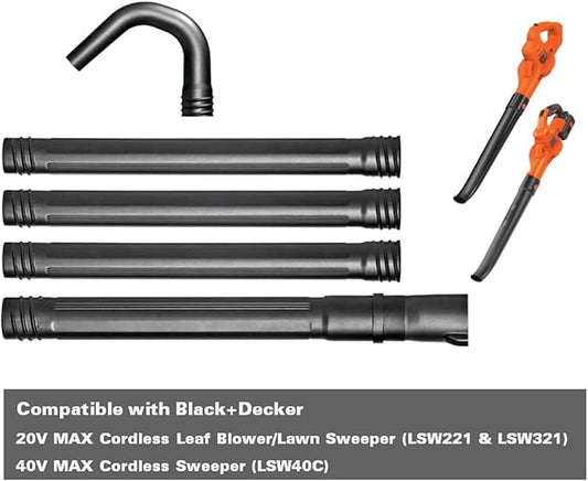 Leaf Blower Gutter Attachment Compatible with Black+Decker Cordless Leaf Blower/Lawn Sweeper 20V MAX LSW221 / LSW321 and 40V MAX LSW40C (for Black Decker, Cordless Leaf Blower)