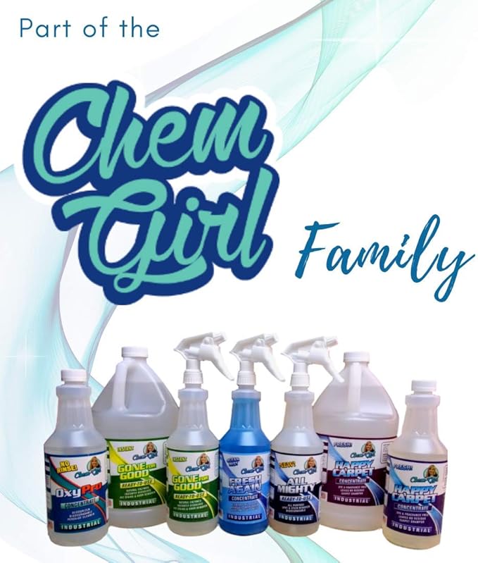 Chem-Girl | ALL MIGHTY CONCENTRATE -Super Strength Biodegradable Spot & Stain Remover + Multi-Surface Spray Cleaner for Tough Indoor/Outdoor Jobs | Concentrated Formula - 1 Quart