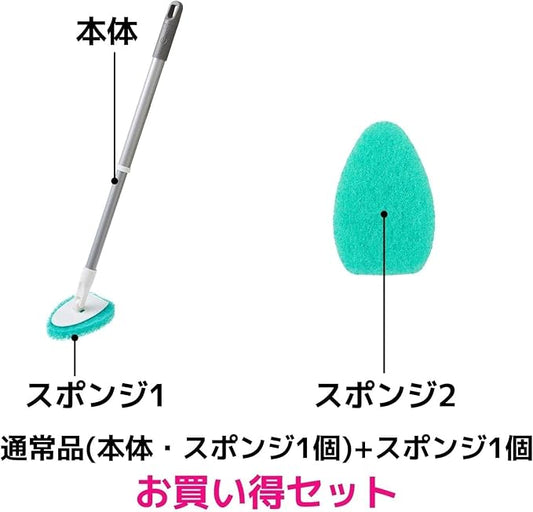 3M B-549J+R Bath Cleaning Brush, Sponge, Telescopic Long, Replacement, Scotch Bright Bath Shine