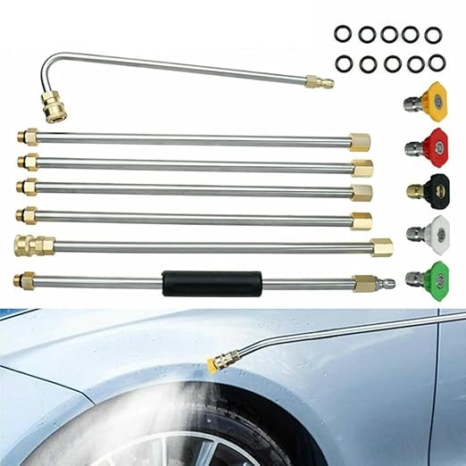 Gutter Cleaning Tool Spray Wand 5 Nozzles, 4000PSI Lance Extension Roofs Gutters