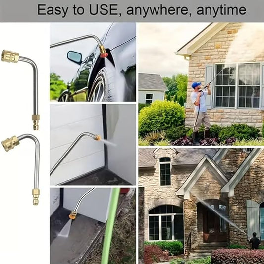 4000 PSI Telescoping High Pressure Washer Wand Set for Gutter & Roof Drainage & Walls Cleaning, Pressure Washer Extension Wand with 5 Atomization Nozzle Tips, 1/4" Quick Connect