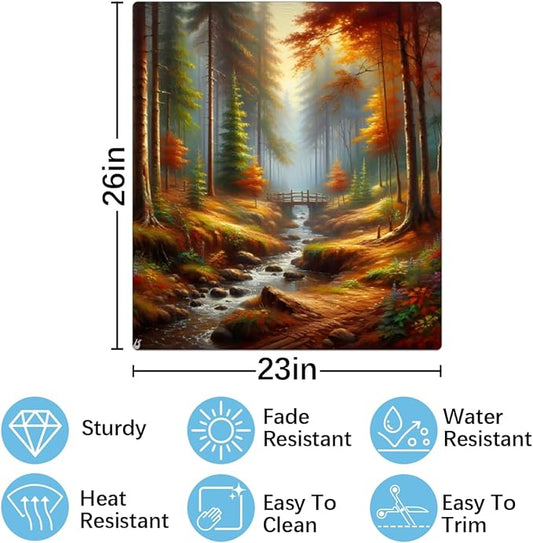 Autumn Forest Lake Dishwasher Magnet Cover for The Front Magnetic Dishwasher Door Covers Dish Washer Sticker Wrap Home Decorative Appliances Panel Decal Kitchen Decor 23" x 26" (Magnetic)