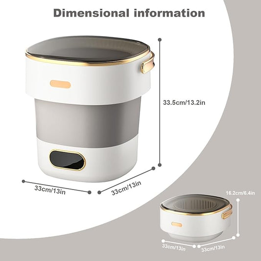 13L, Portable Washing Machine, Mini Washer Foldable Compact Laundry Machine with Basket Spin, Small Underwear Washer for Travel, Apartment, Manual Clothes Washing for Compact Spin Dryer
