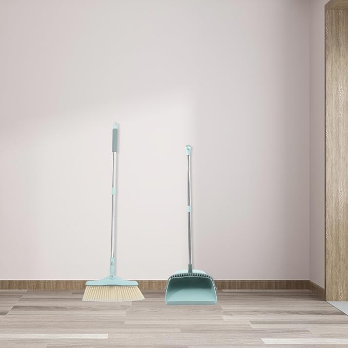 1set Broom Dustpan Set Soft Hair Scraper Broom for Home Cleaning Long Handle Dustpan Set for Dorm Housewarming House Cleaning Tool