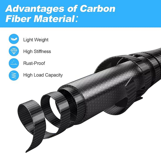 DOBEN Carbon Fiber Pool Pole, Professional Ultralight Pool Poles 4.6 to 15 FT, Telescoping Lightweight Pool Cleaning Pole, Heavy Duty Pool Pole for Skimmer Net, Brush, Vacuum Head 15FT