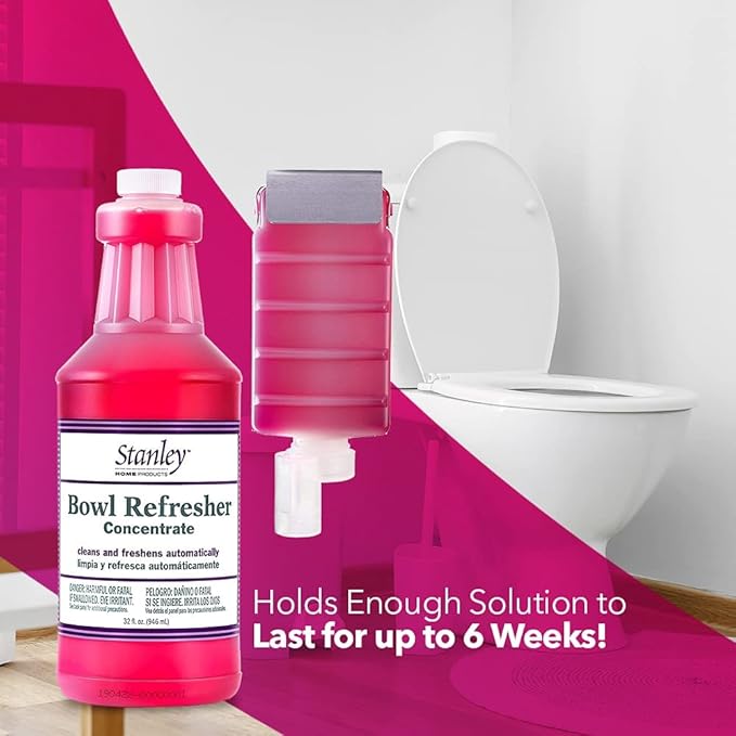 Stanley Toilet Bowl Cleaner & Deodorizer Concentrate 32?€?oz ?€? Wild Rose Scent ?€? Septic?€?Safe Bowl Refresher ?€? Cleans Stains & Residue with Each Flush (Pack of 1)