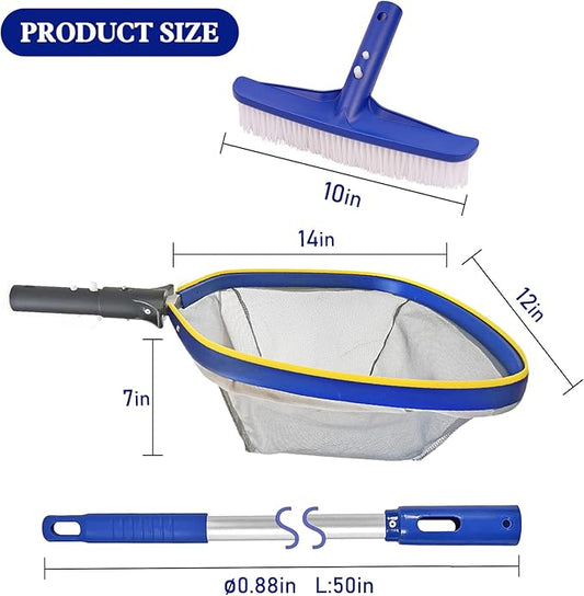 Poolvio Pool Cleaning Kit for Above Ground & Large Inground Pools
