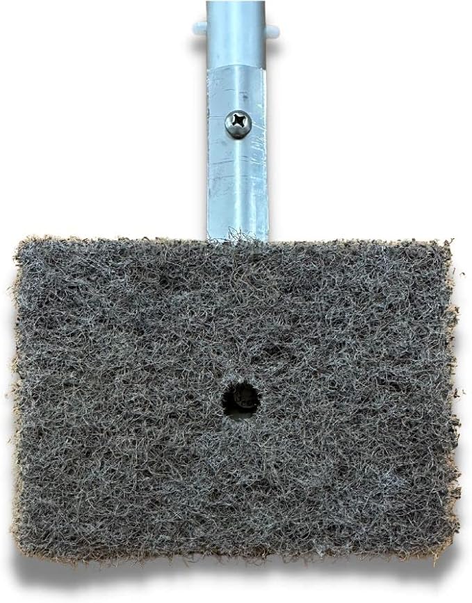 Heavy-Duty Pro Tile Scrubber with Quick Clip Connect | Coarse Scrub Pad Pool Brushes for Cleaning Pool Tiles | Lock Slot Connection and Replaceable Scrub Pad (Coarse, 2 Pack)