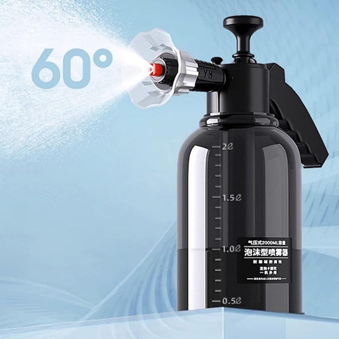 Car Foam Sprayer - 2L Handheld Pump Detailing Cleaning Tool | Foaming Car Wash Sprayer - for Garden Home Lawn Outdoor Patio Driveway Cleaning Plant Watering