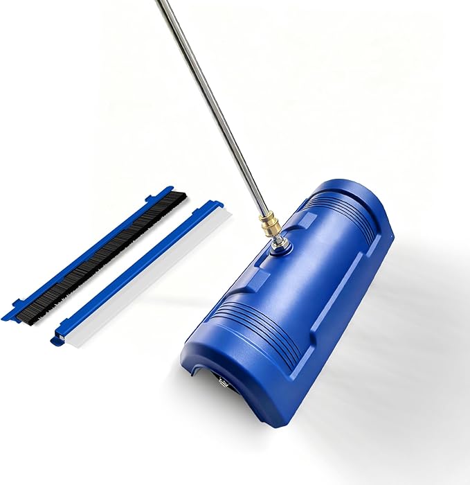 GALAXYER Pressure Washer Surface Cleaner, Metal Floor Washer Accessories for Driveways Sidewalks Patios with 2 Extension Pole Attachments, 1/4-inch Quick Coupler
