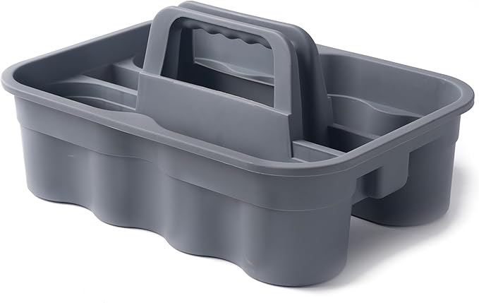 Matthew 3 Pack Large Plastic Tote Tool & Deluxe Supply Cleaning Caddy w/Handle Portable Shower Basket Storage Caddy for Cleaning,Take-Out Drink,Bathrooms - Black&Gray&Green