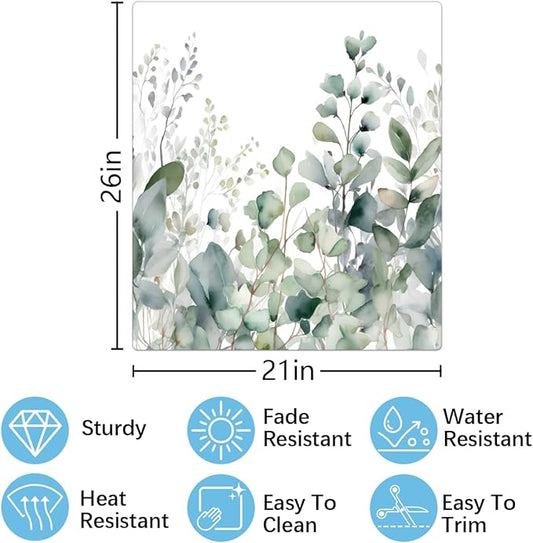 Dishwasher Magnet Cover Eucalyptus Leaves Reusable Dishwasher Magnetic Cover Sticker Decorative Dish Washer Door Cover Panel for Home Kitcen Appliance, 21x26 in