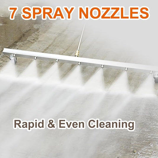 39 INCH Water Broom Pressure Washer Surface Cleaner 4000 Psi Power Broom Sweeper with 7 Nozzles and 2 Extension Wand for Concrete Driveway Sidewalk Deck, RoofοΌFloor Cleaning