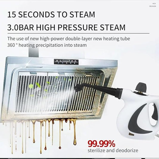 Steam Cleaner Pro Pressurized Handheld Multi-surface Steam Cleaner for Home Use with 12 PCS Accessories & Safety Lock Steamer for Cleaning Car Floor Upholstery Walls Grout and Tile