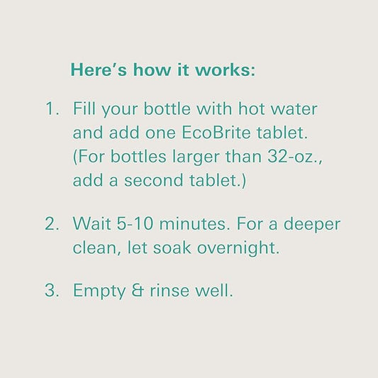 Owala EcoBrite Powerful Cleaning Tablets, Cleans Bottles, Coffee Cups, Pots, Pans, Camping Gear, Pet Bowls, and Much More - 20 pack (Individually Wrapped) Made From Naturally Sourced ingredients