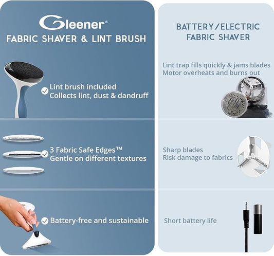 GLEENER Battery-Free 4-in-1 Fabric Shaver & Lint Brush | Ultimate Fuzz Remover | Adjustable Depiller Lint Remover for Clothing & Furniture (Slate Blue) - Image 2