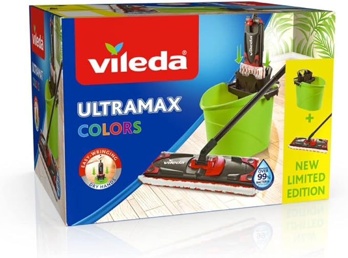 Vileda Ultramat 2in1 Floor Cleaning Set, Plastic, Green, 29.5 x 45 cm 2 Units