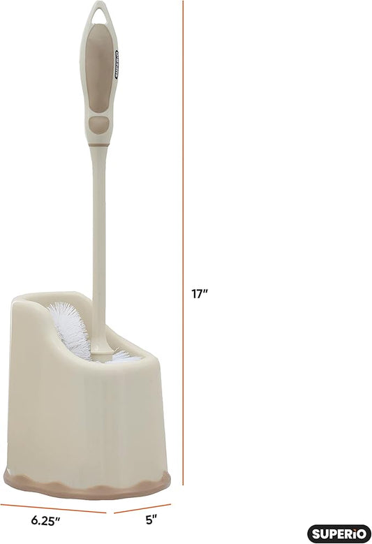 Superio Toilet Brush and Holder Toilet Scrubber Bowl Cleaner Brushes Wand, Toilets Brush with Holder Caddy, Bathroom Cleaning Brush, Bowl Brush Set