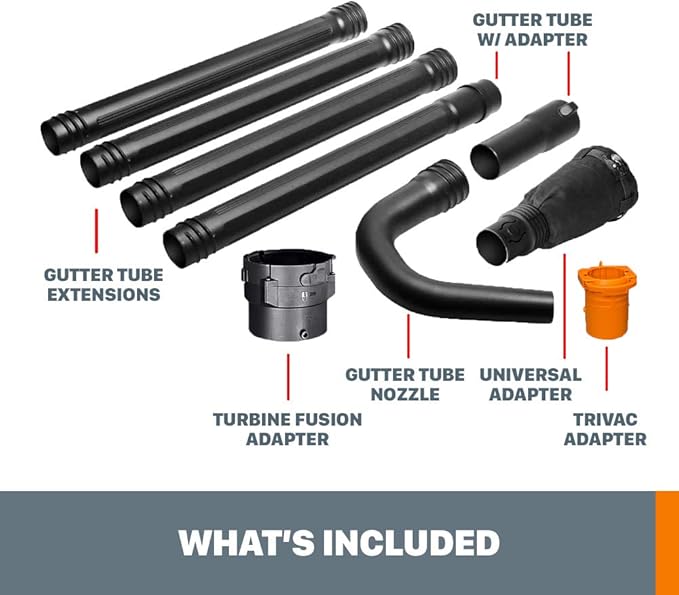Worx Gutter Cleaning Kit with 11” Inches Tubes for Worx Leaf Blowers, WA4094