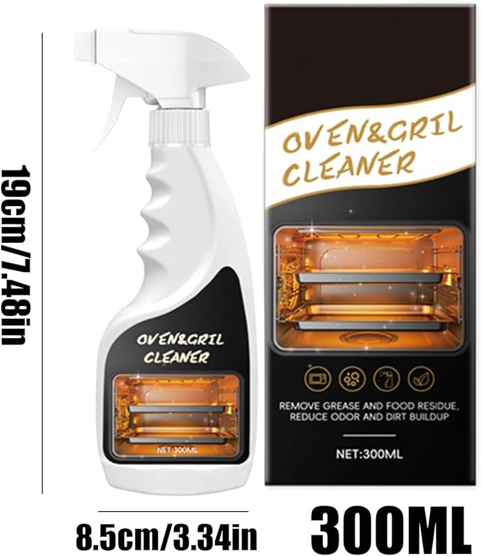 300ml Oven And Grill Cleaner Heavy Duty,Grill Degreaser For Outdoor Grill,Powerful Grease/Carbon/Odor Remover,No Harsh Scrubbing,Multi-Surface Safe,Kitchen Cooking Tools (3, 300ml)