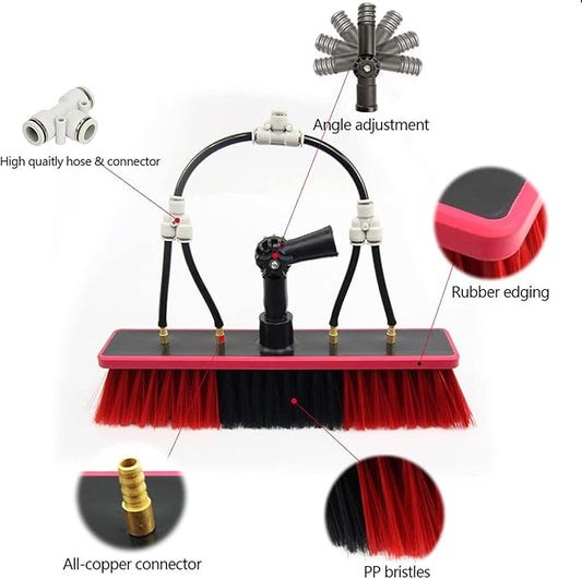 Window Cleaning Pole, Water Fed Telescopic Window Cleaning Brush, Extendable Cleaner Roof Cleaning Tools Window Cleaner Kit for Photovoltaic Panel, Trucks, Bus, Cars,12ft/3.6m-35cmBrushhead