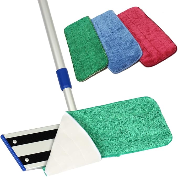 Arkwright Spray Mop Replacement Pads - (Case of 120) Bulk Microfiber Flat Dry and Wet Refill Mop Pads Floor Cleaning, Compatible with Bona and Rubbermaid, Fits All Mop Heads, 13 in, Blue