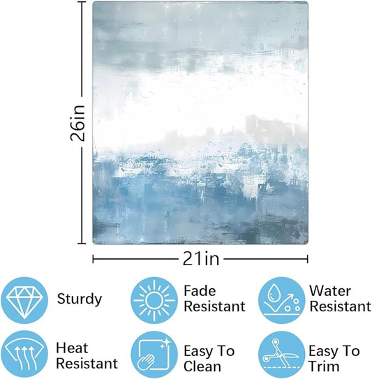 Dishwasher Magnet Cover Abstract Blue White Texture Reusable Dishwasher Magnetic Cover Sticker Decorative Dish Washer Door Cover Panel for Home Kitcen Appliance, 21x26 in
