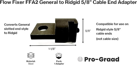 Auger Adapter FFA2 – Compatible with General to Ridgid Drain Cleaner, Converts General Slotted Cable Ends to Fit Ridgid Models K40, K50, K375, K380, K400 &K3800 with 5/8" Cable Ends (Not Cable Size)
