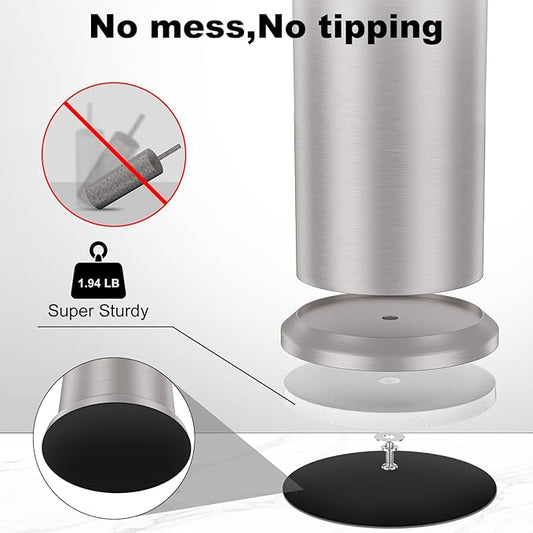 Stain Nickel Toilet Brush and Holder,Extra Long Handled Toilet Brush for Bathroom,Stainless Steel Heavy Duty Toilet Bowl Brush,Removable Inner Bowl,Deep Cleaning Dense Bristles Brush -Space Saving