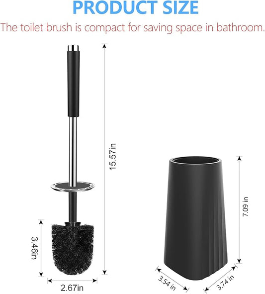 SetSail Toilet Brush, Compact Size Toilet Bowl Brush and Holder Toilet Brushes for Bathroom with Stainless Steel Handle Toilet Cleaner Brush with Durable Scrubbing Bristles, 4 Packs