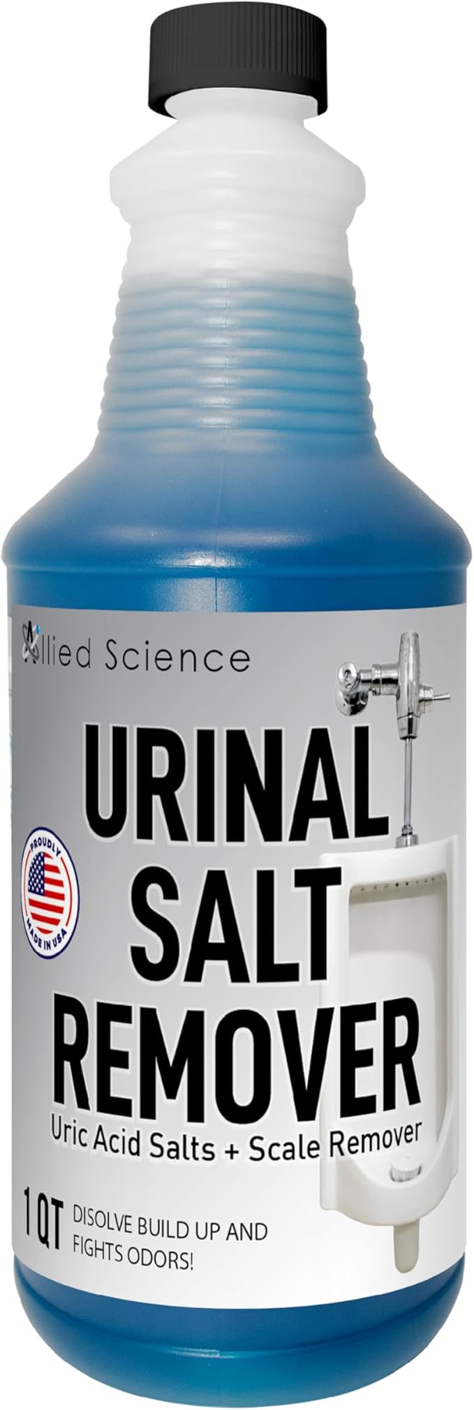 Urinal Salt, Calcium and Mineral Scale Remover - Eliminates Urine Odor, Destroys Uric Acid Salt, Deposit Buildup - 32 FL OZ, 4 BOTTLES