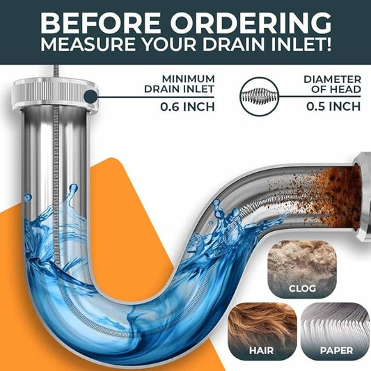 drain snake - Auto Feed - Ideal plumbing snake for sink and drain unblocking - Solid drain auger for real DYIs! (25FT - NEW)