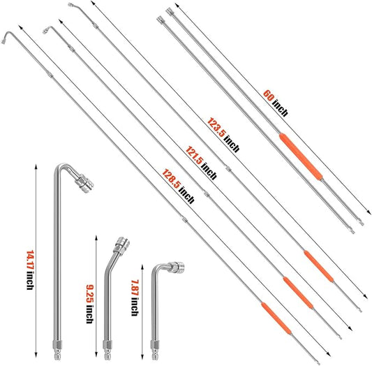 120" Gutter Cleaning Tools From the Ground, Pressure Washer Extension Wand with 5 Power Washer Nozzle Tips Max 4000 PSI 360° Rotating Spray Turbo Nozzle Pressure Washer