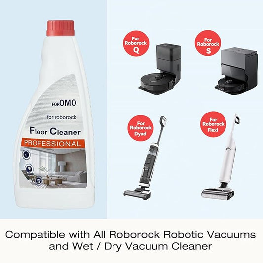Floor Cleaning Solution Compatible With Roborock Robot Vacuum And Mop Cleaner, Deep Cleans For Multiple Hard Floors, Suitable With All Robot Vacuums With Mopping (3 Bottle)