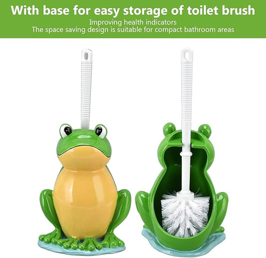 Toilet Plunger and Brush Set, Frog Shape Toilet Brush Stand with Toilet Brush, Standing Toilet Brush Set for Bathroom Cleaning