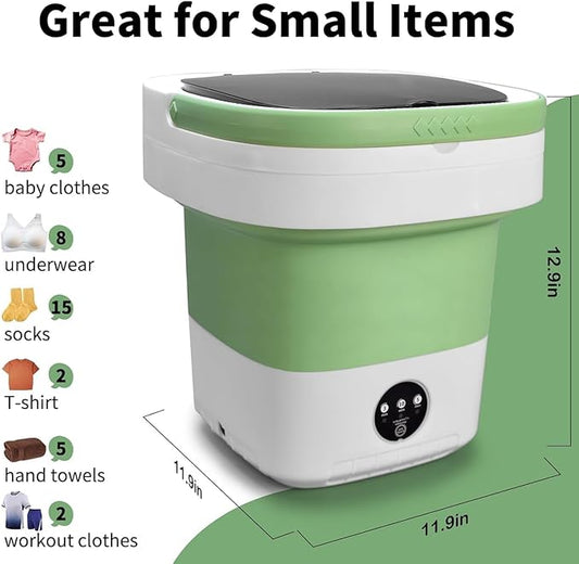 Portable Mini Washing Machine, 16L Upgraded with Spin Basket Laundry Machine, 3 Cleaning Modes Suitable for Small Clothes, Foldable Design Ideal for Hotel, Home, Apartment, Campain