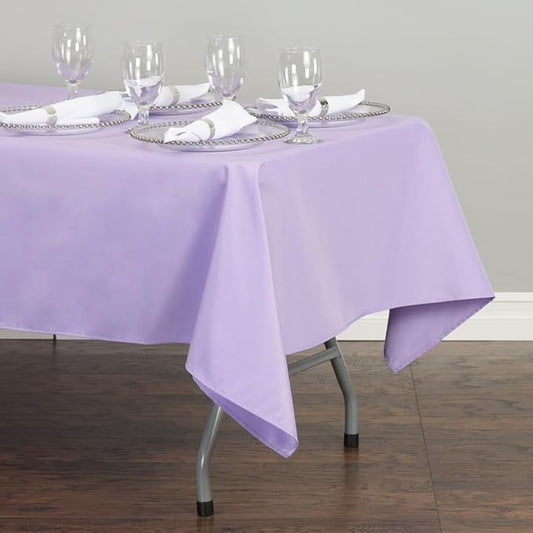 LinenTablecloth 60 x 102-Inch Rectangular Polyester Tablecloth Lavender
