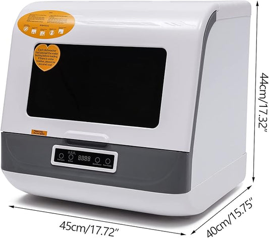 Countertop Dishwasher,1200W Portable Dishwasher with 3 Washing Programs, Air-Dry Function and LED Light 110V Stainless Steel Automatic Dishwasher Deep Heating Cleaning Machine for Apartment, Dorms,RVs