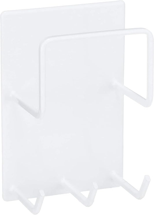 Yamazaki Industries 4976 Magnetic Bathroom Cleaning Tool Holder, White, Approx. W 3.1 x D 2.4 x H 4.7 inches (8 x 6 x 12 cm), Tower, Bathroom Rack, Bath Cleaning Storage
