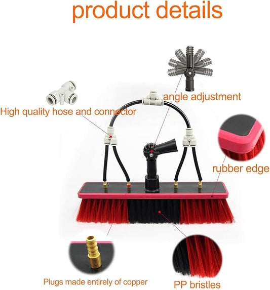 7m Conservatory Roof Cleaning Kit - Window Cleaning Equipment with Solar Panel Brush 20m Water Supply Hose Easy Remove Connection Sturdy Design for Efficient Cleaning