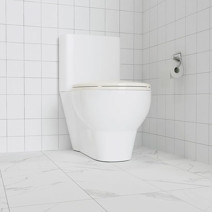 Slow Close & Quiet Commercial Toilet Seat 17" Round – Quick-Release Hinges, Durable Polypropylene, Grip-Tight Bumpers, Mark-Resistant, Soft Close Lid, Easy Install & Clean, for Business