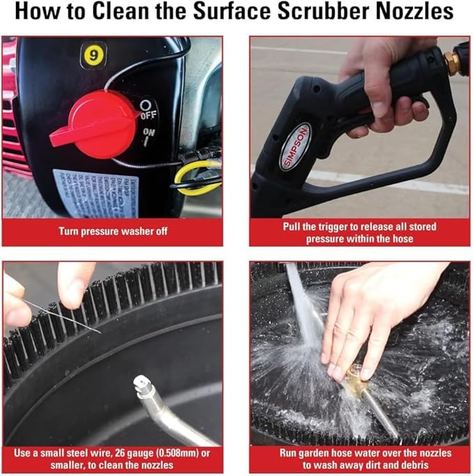 Simpson Cleaning Universal 15" Steel Pressure Washer Surface Cleaner for Cold Water Machines, 1/4" Quick Connection, Recommended Min 2200 PSI up to Max of 3700 PSI, 80299, 2026 Version, Black