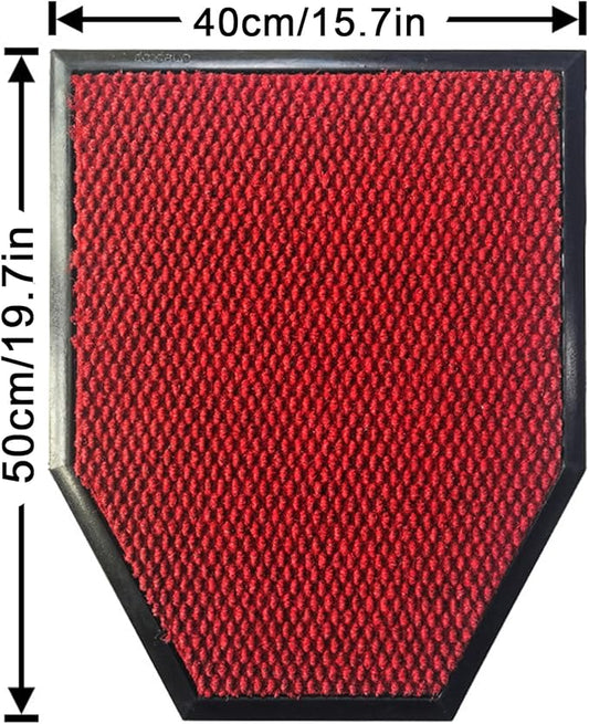 HM&DX Water Absorption 2 Pack Urinal Mats, Reusable Non-Slip Deodorization Urinal Floor Mats,Commercial Washable Urinal Carpet Rug for Men's Restroom Floor Protector(40x50cm(15.7"x19.7"), Red)