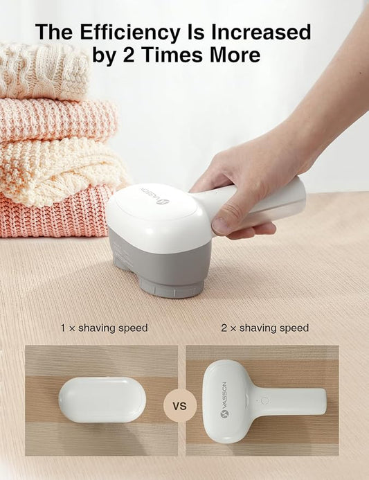 VASSON Fabric Shaver, Sweater Depiller & Pilling Remover | Dual-Head Design for 2X Faster Pilling Removal on Sweaters & Couches - Image 2