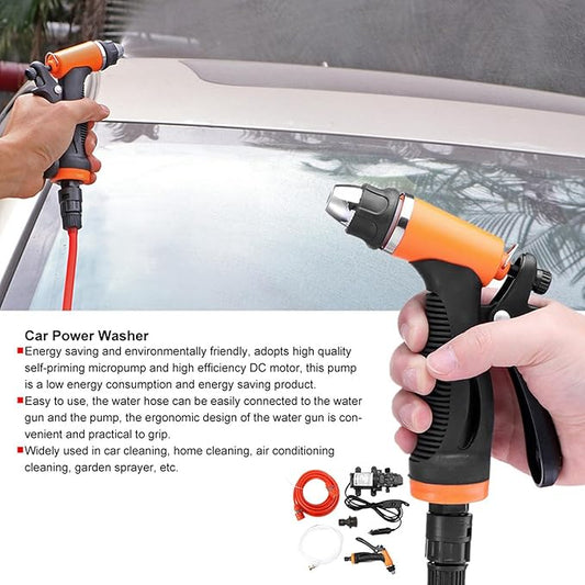 Portable 12V 80W 130PSI Electric Car Washer Sprayer, High Pressure for Vehicle Cleaning, Washing, and Outdoor Use Tool Kit