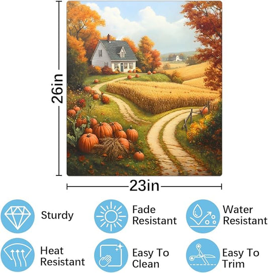 Autumn House Pumpkin Dishwasher Magnet Cover for The Front Magnetic Dishwasher Door Covers Dish Washer Sticker Wrap Home Decorative Appliances Panel Decal Kitchen Decor 23" x 26" (Magnetic)